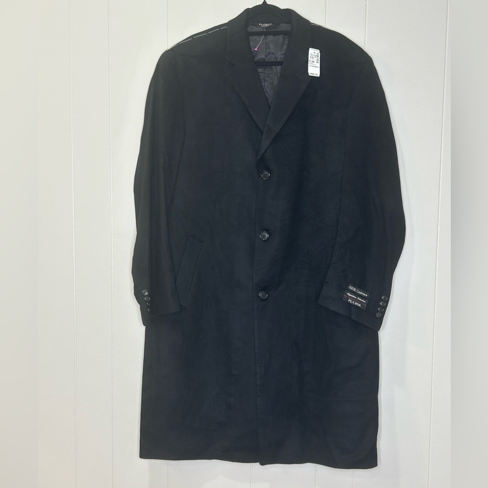 Men’s New With Tags, Black, 100% cashmere Joseph a Banks men’s trench coat